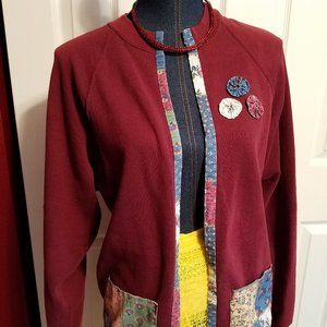 Customized Red Jerzees OOAK Upcycled Jacket